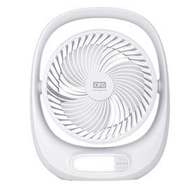 Ventilatore da tavolo kimono - ricaricabile - con luce led - 24,8 x 8 x 30,5 cm - bianco - cfg