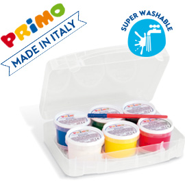 Valigetta 6 colori a dita 100gr c/pennello cmp