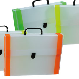 Valigetta polionda dorso fluo 28x38cm dorso 5cm ri.plast
